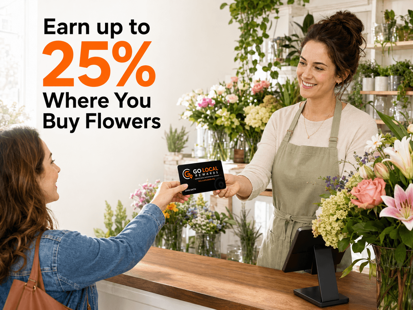 A local flower shop. Earn up to 30% in reward points at local flower shops.